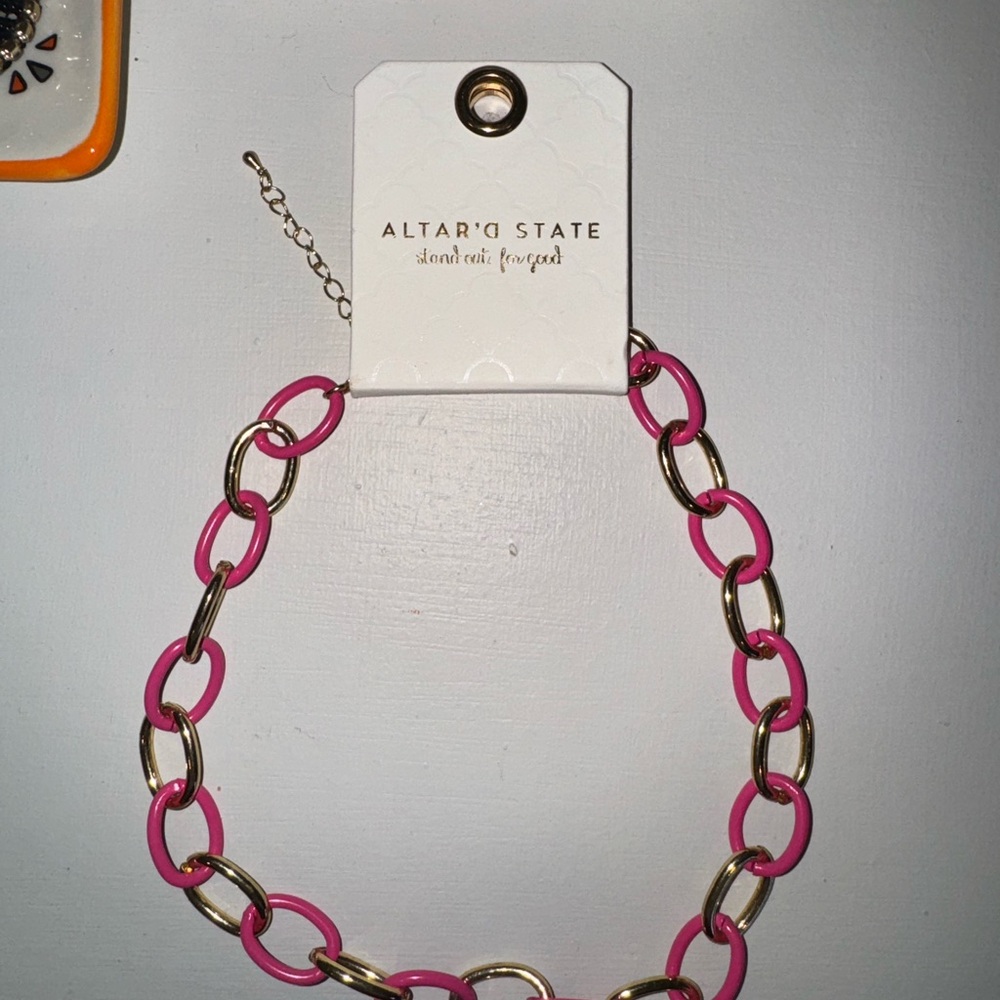 Altar'd State Gold and Pink Statement Necklace